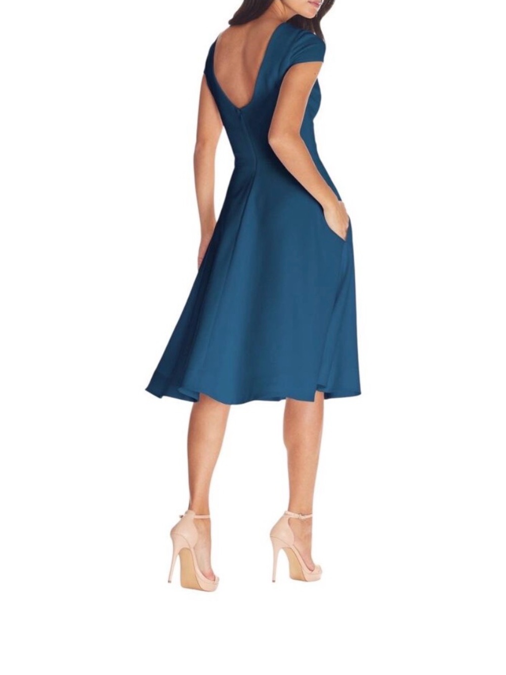 Dress the Population Livia fit & flare dress blue size XXL - Picture 3 of 6
